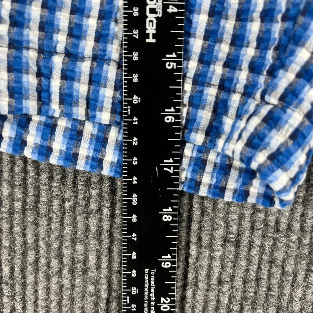Tommy Hilfiger Shorts Youth Boys Size 16 Blue Check Seersucker Chino 100% Cotton